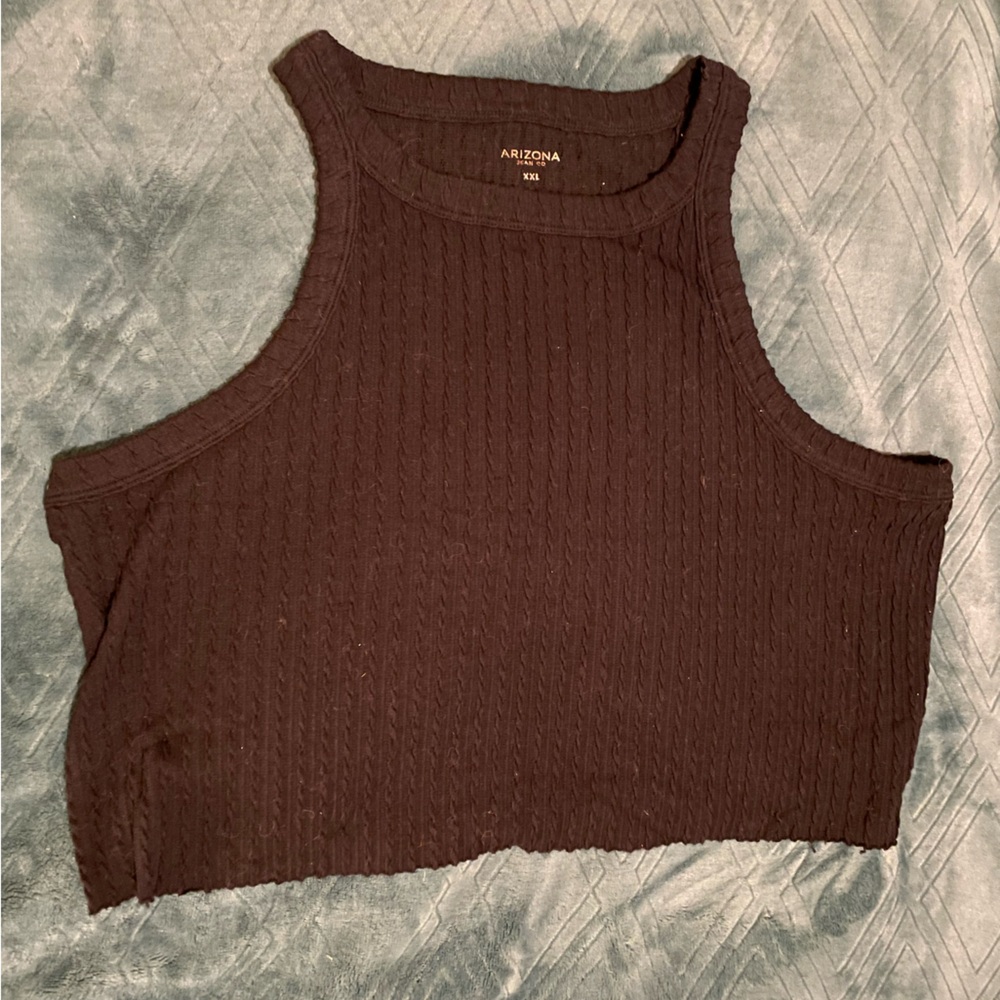 Arizona Black Ribbed Crop Top